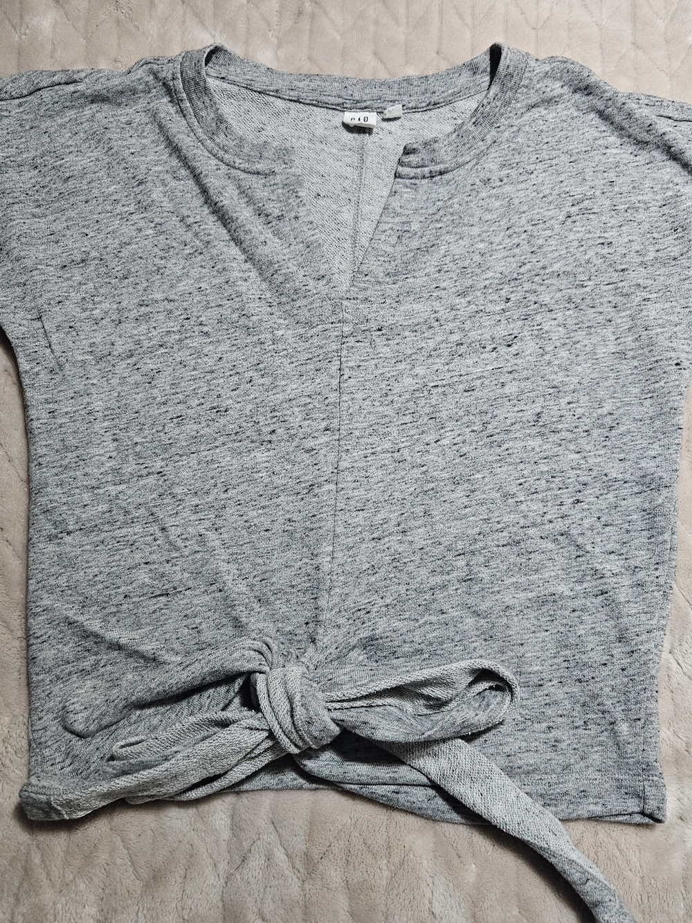 GAP Gray Tie-Front Crop Top